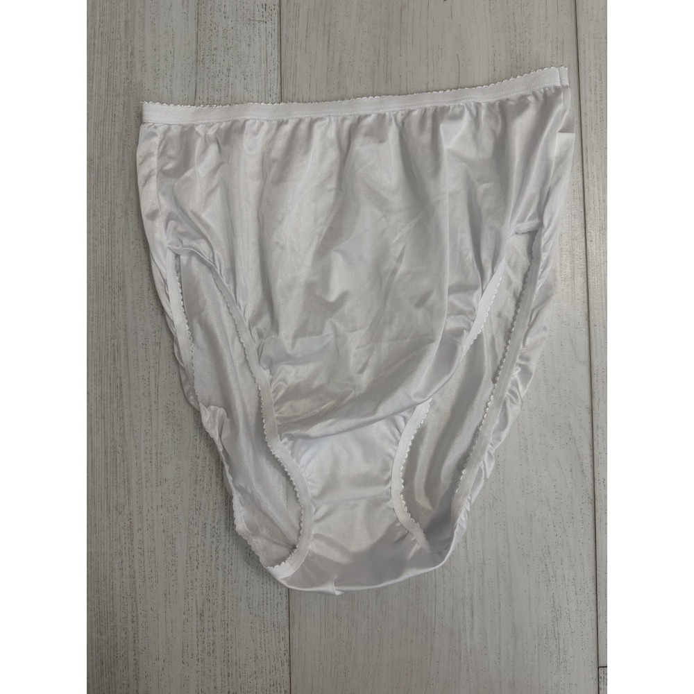 Shadowline Panties‎ Vintage Full Brief Seamless Smooth Nylon Size 7 White